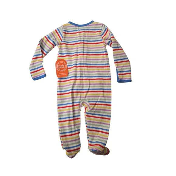NWT Wonder Nation Baby Zip Front Footed Sleep N Play Pajamas Size 6-9 Months - Picture 2 of 3